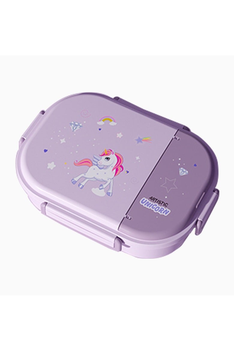 general Purple Unicorn Design 316L Stainless Steel Lunch Box (Four Compartments, 1600ML) with 316 Steel Chopsticks, Spoon, and Soup Bowl - Portable Lunch Box for Students and Working Professionals - Image 4