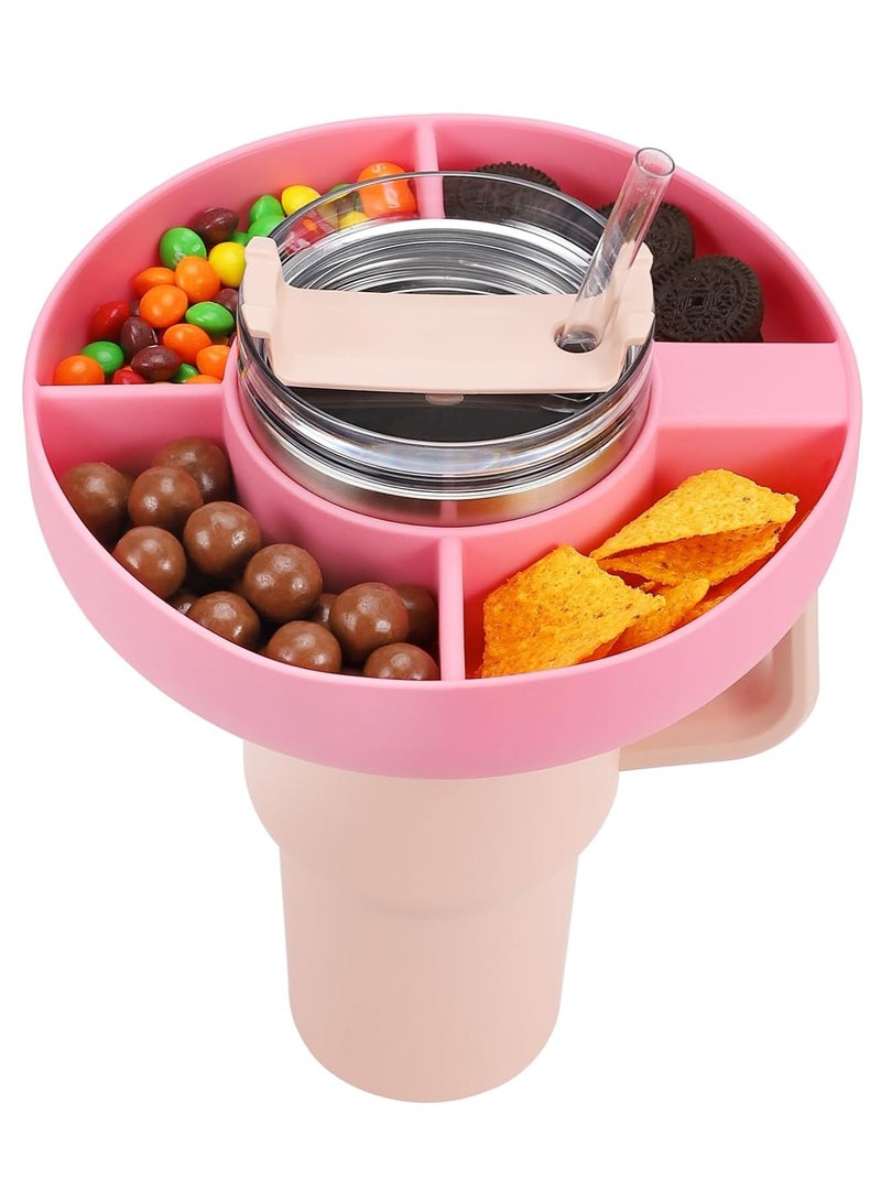 Snack Bowl for Stanley 40 oz Tumbler, Snack Tray, Reusable Snack Ring for Stanley Insulated Cup Accessories (Pink)  - Image 1