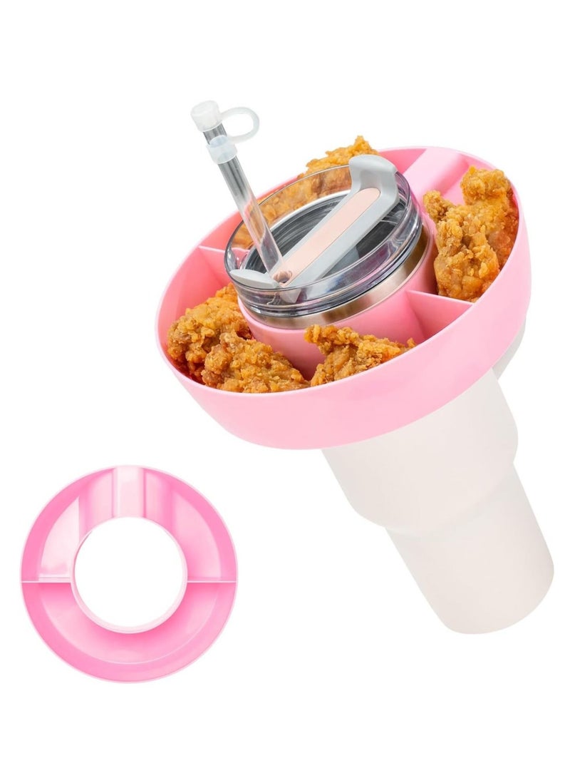 Snack Bowl for Stanley 40 oz Tumbler, Snack Tray, Reusable Snack Ring for Stanley Insulated Cup Accessories (Pink)  - Image 2