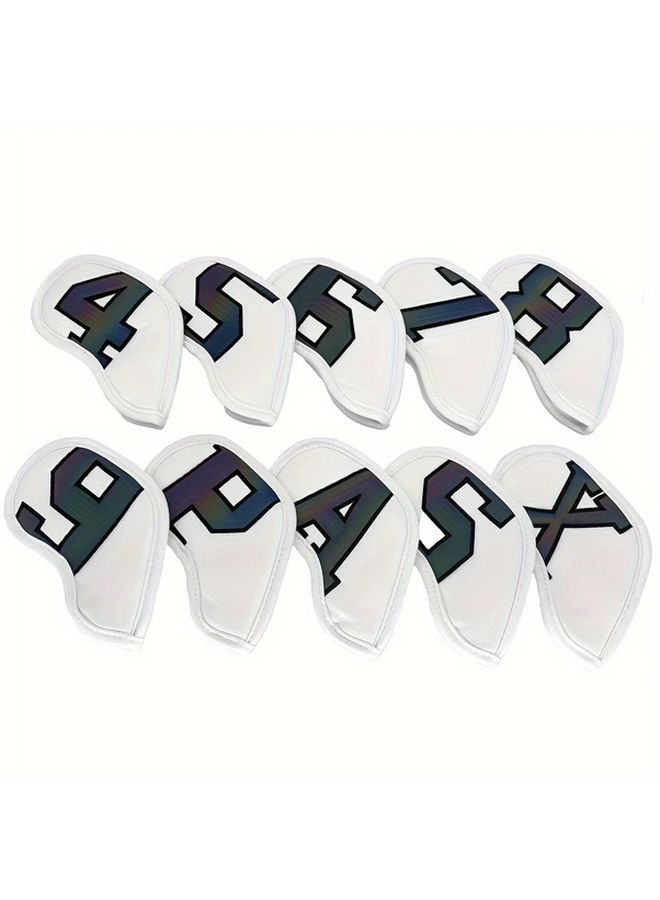 White Golf Club Iron Head Covers Durable Protector Dust Proof Set - Image 4