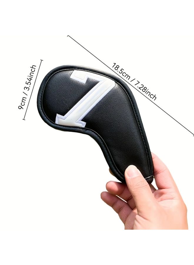White Golf Club Iron Head Covers Durable Protector Dust Proof Set - Image 5