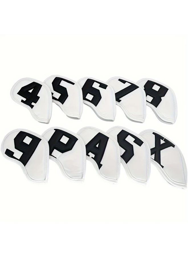 White Golf Club Iron Head Covers Durable Protector Dust Proof Set - Image 3