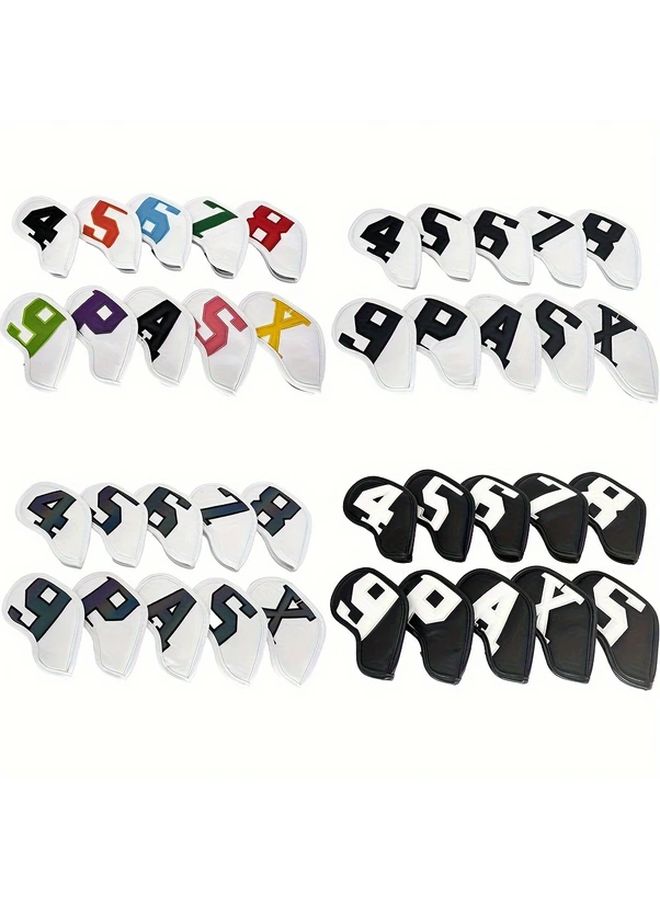 White Golf Club Iron Head Covers Durable Protector Dust Proof Set - Image 1