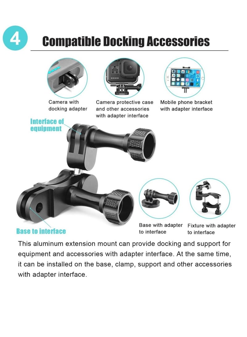 Captaintech Aluminum Ball Handlebar Mount 360 Rotation and Lock Any Direction, Shock-Resistant Compatible with Max Hero 9 8 DJI OSMO Action Camera - Image 5