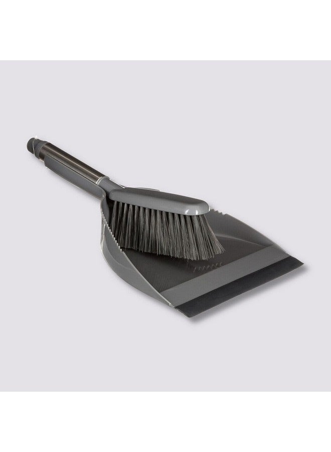 Five Simply Smart Silver & Clean Durable Dustpan and Brush Set Grey  32 x 8.5 x 22 cm 141348 - Image 1