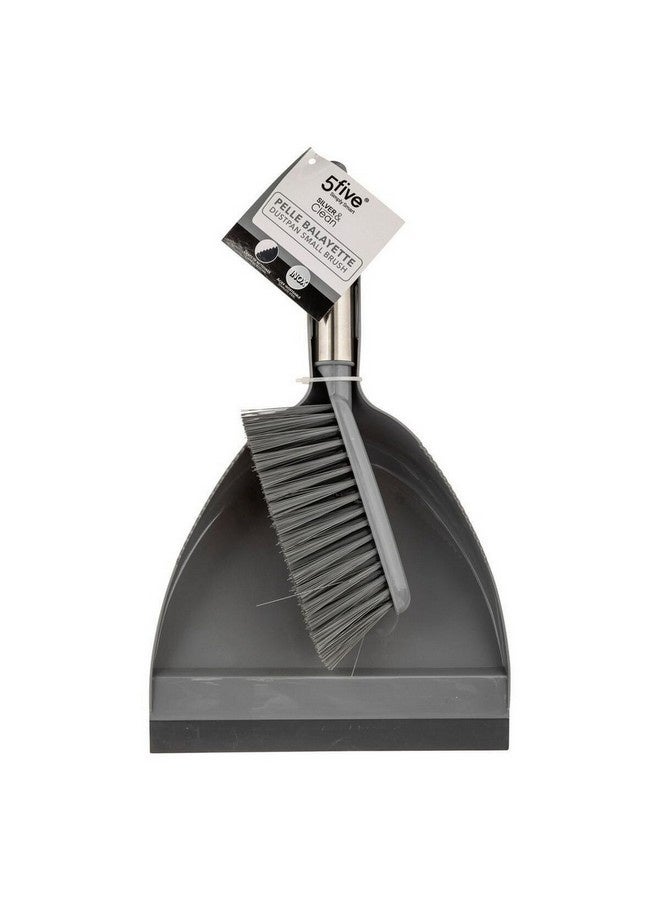 Five Simply Smart Silver & Clean Durable Dustpan and Brush Set Grey  32 x 8.5 x 22 cm 141348 - Image 5