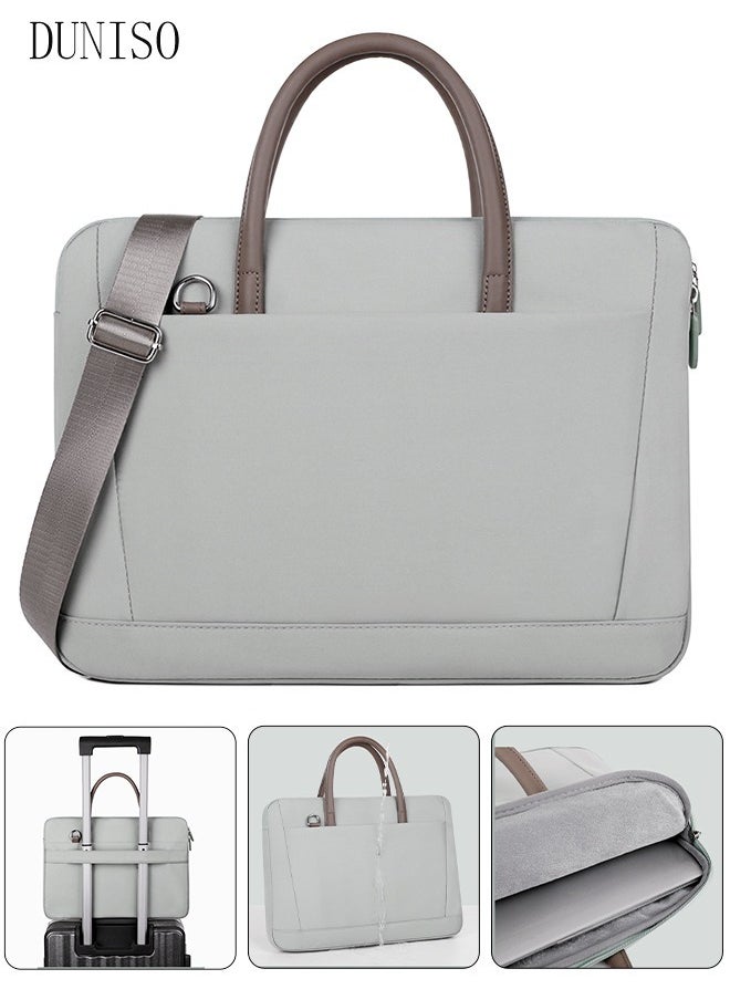 DUNISO 14 Inch Laptop Bag Lightweight Computer Bag Travel Business Briefcase Water Resistance Shoulder Messenger Bag Crossbody Bag for Men and Women Work Office  - Image 1