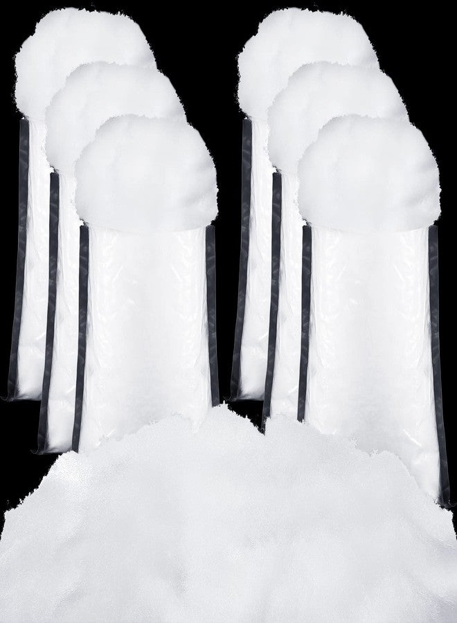 جيريفي ٦ أكياس من الثلج الصناعي الناعم لعيد الميلاد مع قصاصات ثلجية لامعة، بطانية ثلجية داخلية صناعية، ديكور ثلجي واقعي مع قصاصات ثلجية ذهبية وفضية لتزيين رف الموقد في فصل الشتاء. - Image 1