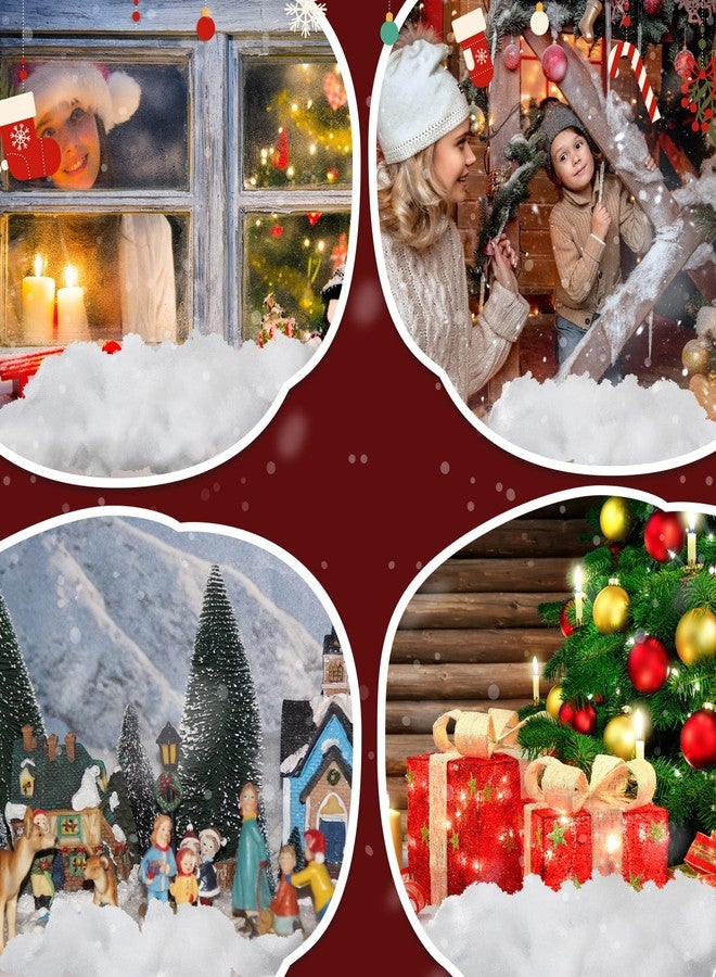 جيريفي ٦ أكياس من الثلج الصناعي الناعم لعيد الميلاد مع قصاصات ثلجية لامعة، بطانية ثلجية داخلية صناعية، ديكور ثلجي واقعي مع قصاصات ثلجية ذهبية وفضية لتزيين رف الموقد في فصل الشتاء. - Image 4