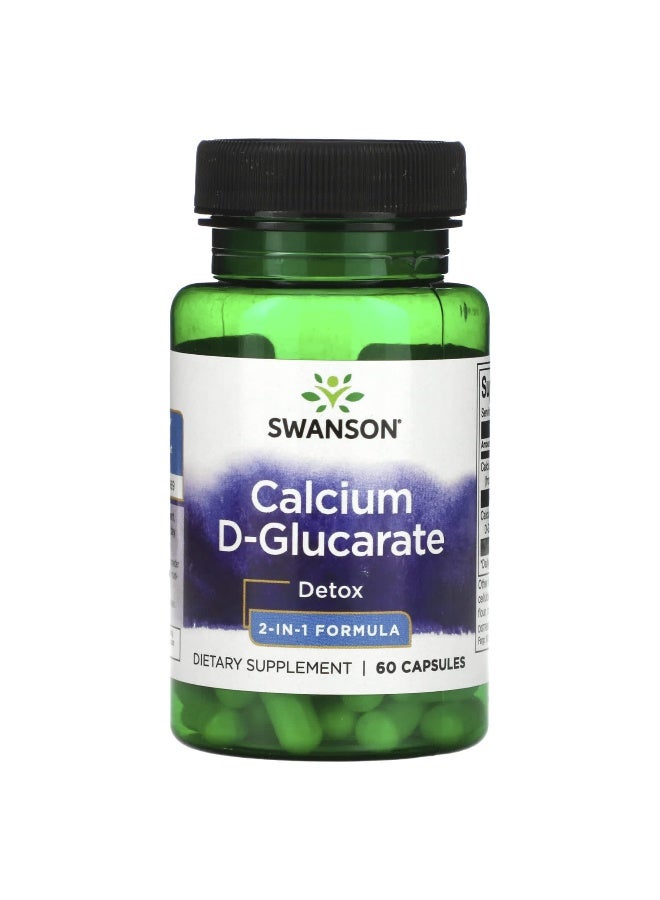 Swanson, Calcium D-Glucarate, Detox, 2-In-1 Formula, 60 Capsules - Image 1