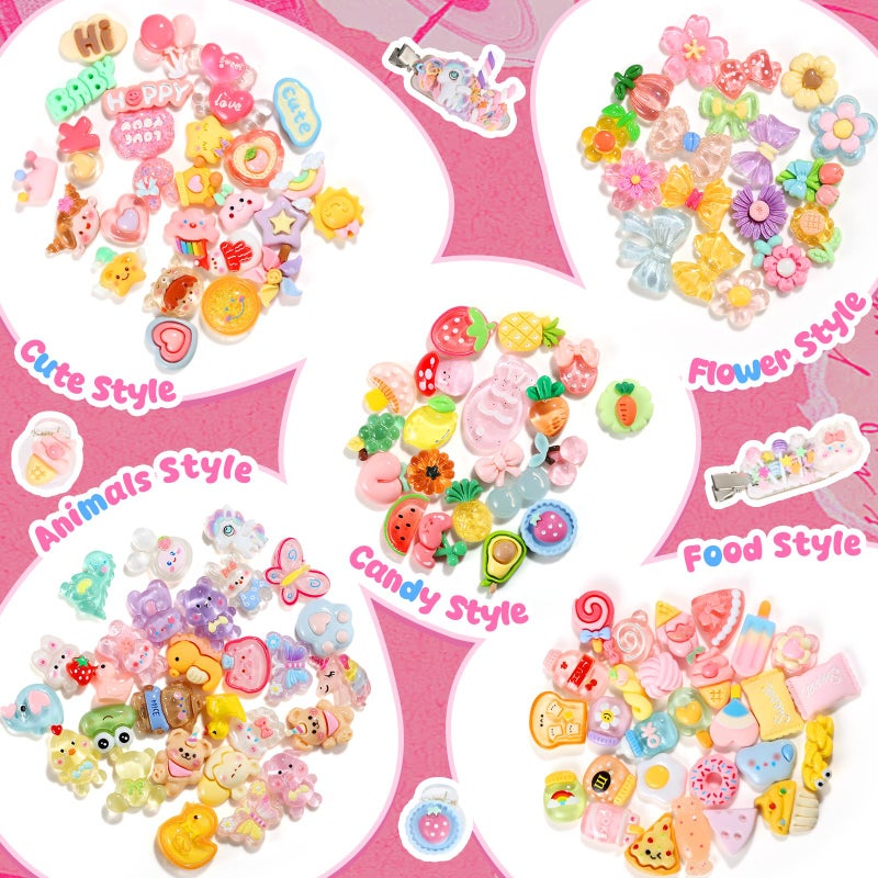 Zefy 120pcs Cute Slime Charms, No Repeating Jelly Resin Charms Flatback Charm Set, Kawaii Charm Bulk for Junk Case Nail Scrapbooking Crafts Making - Image 3