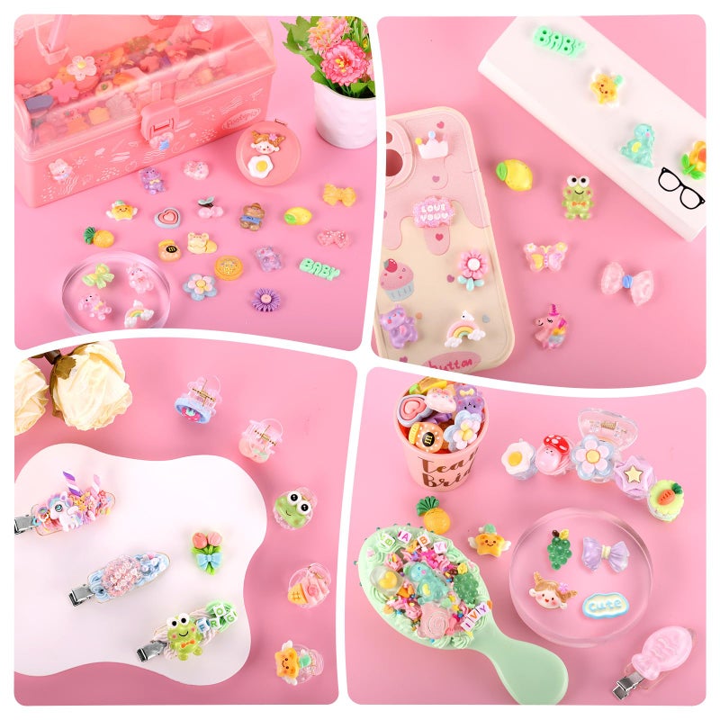 Zefy 120pcs Cute Slime Charms, No Repeating Jelly Resin Charms Flatback Charm Set, Kawaii Charm Bulk for Junk Case Nail Scrapbooking Crafts Making - Image 5
