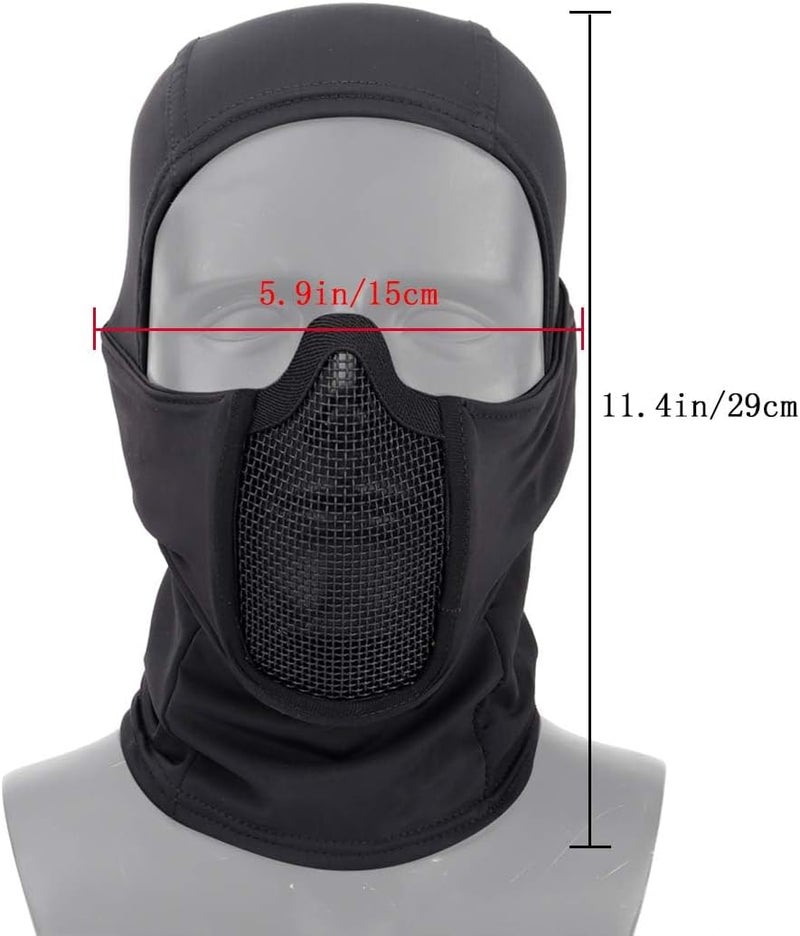 Aoutacc Balaclava Airsoft Mesh Mask,Style Full Face Protection Hood for Cs War Game, BB Gun,Hunting,Paintball - Image 5