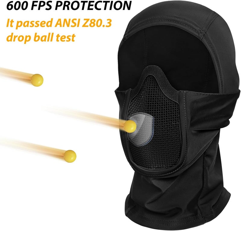 Aoutacc Balaclava Airsoft Mesh Mask,Style Full Face Protection Hood for Cs War Game, BB Gun,Hunting,Paintball - Image 4
