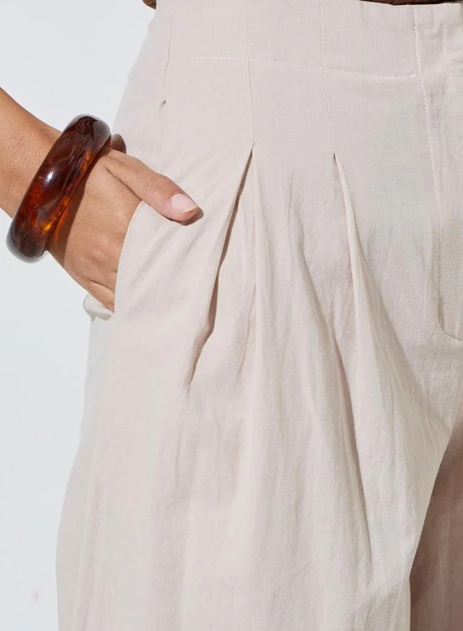 Take Two  Beige Wide-Leg Trousers for Women | Best Price UAE
