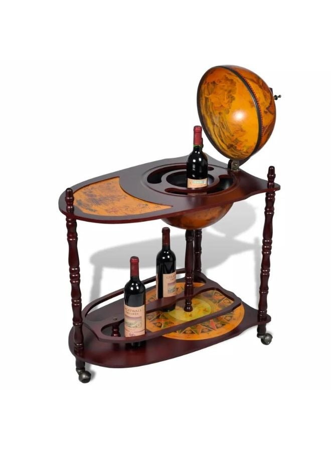 vidaxl vidaXL Globe Bar Wine Stand Eucalyptus Wood Freestanding - Image 2