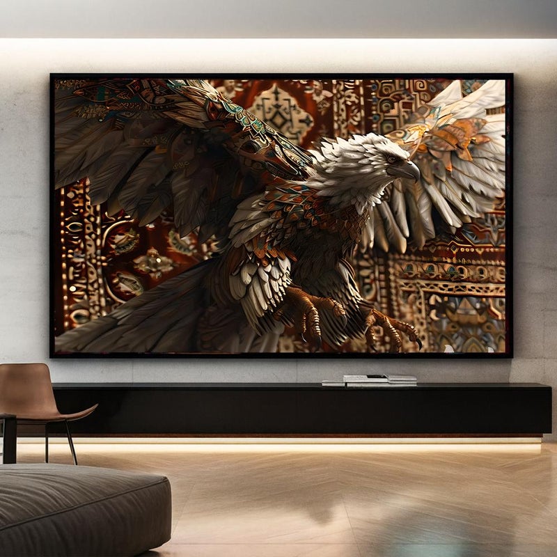 ماركتنا لوحة قماشية بتصميم الفن التراثي مع برواز مجوف مقاس (120x80) قطعة واحدة - Image 1