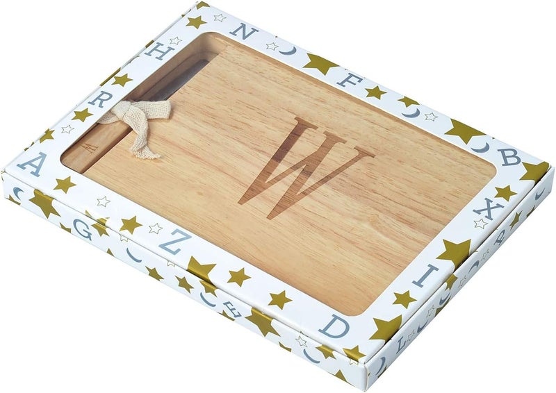 Miicol Wood Charcuterie Board, Monogram Cheese Board 10 Inch, Personalized Initial Cutting Board with Spreader, Unique Housewarming Gift, Ideal for Kitchen, Home, Letter W - Image 3