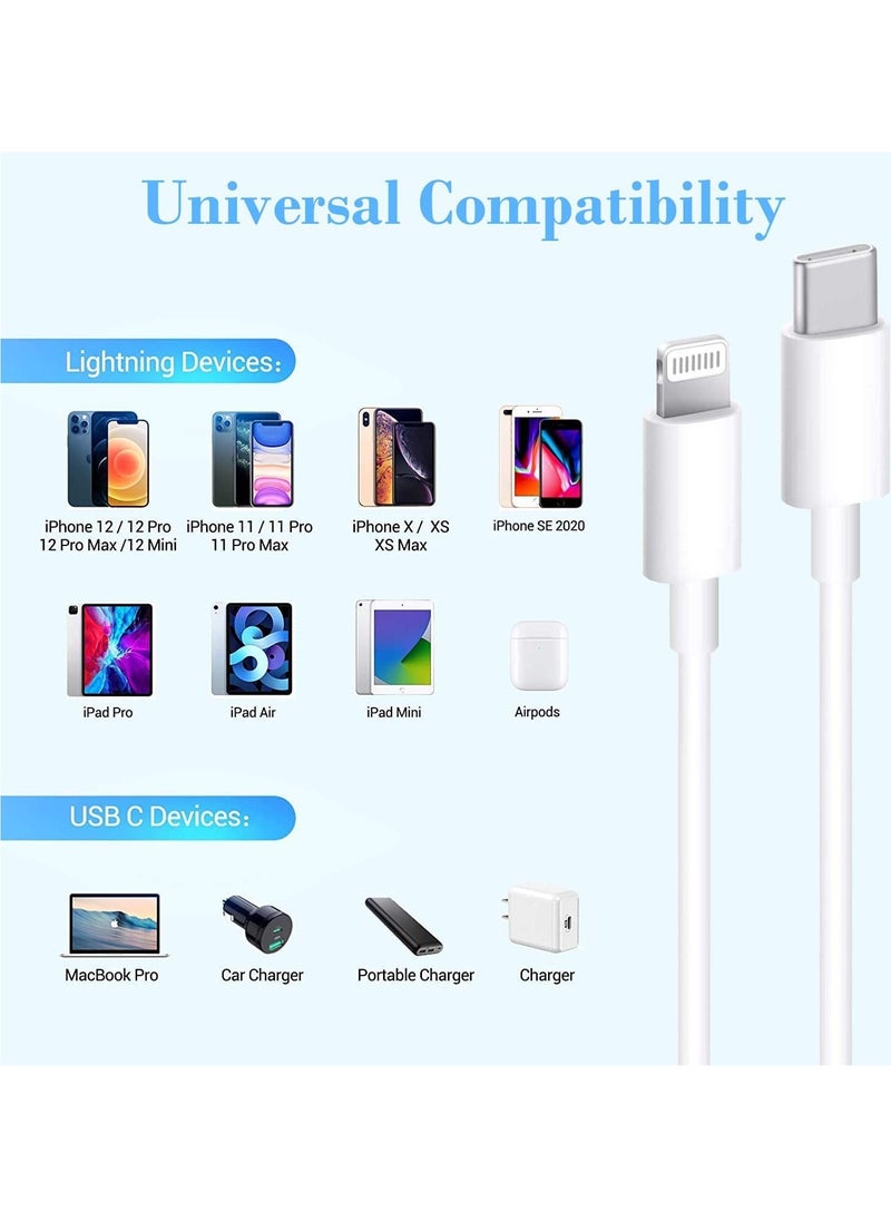 ELTRAZONE - USB-C to Lightning Cable 20W, Stuffcool 2 Pack 6.6FT Power Delivery Fast Charging Data Sync Type C PD Quick Charger Compatible with iPhone 12/12 Pro/11/XS/XR/X 8/iPad/AirPods Pro - Image 1