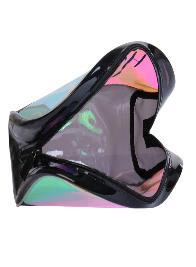 هاستر حقيبة مكياج سفر هولوغرافية مقاومة للماء من هامستر لندن | حقيبة تنظيم مستحضرات تجميل محمولة للنساء | حقيبة مكياج أنيقة مقاومة للماء بسحاب (أسود) - Image 5