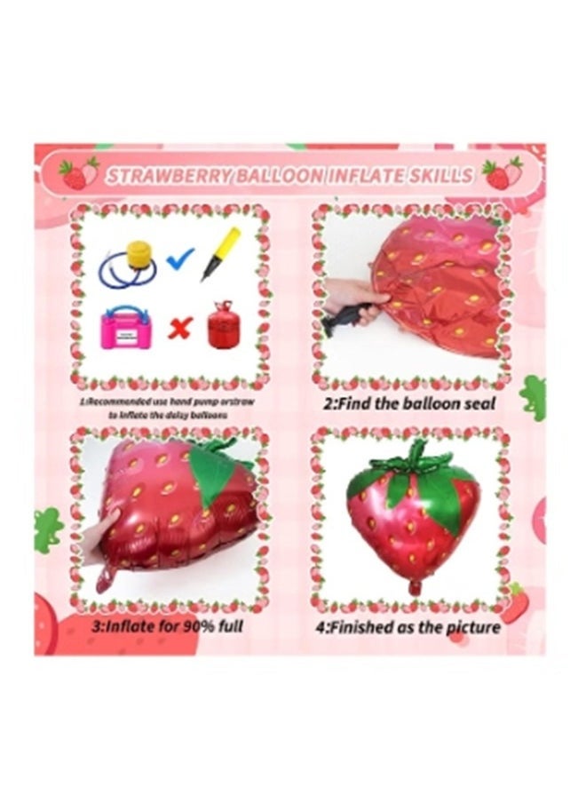 Beauenty Strawberry Balloon Arch Kit, Strawberry Party Decorations with Red Polka Dot Strawberry Balloons, for Fruit Themed Party Decor Baby Shower Birthday Party Supplies, Pink - Image 3