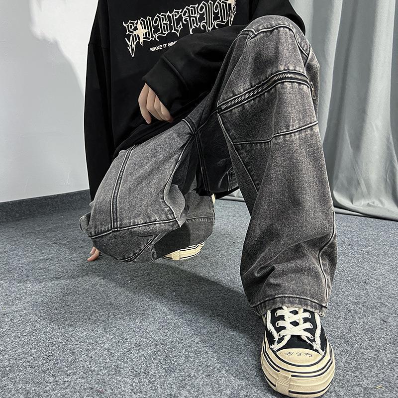 Unisex Classic Denim Jeans Loose Fit Daily Outdoor Wear - Image 1