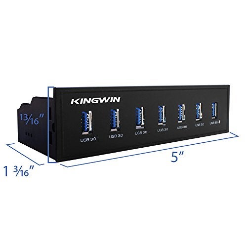 Kingwin Front Panel USB 3.0 Hub 7 Port & One Fast Charging USB 2.1A Charging Port - Image 3