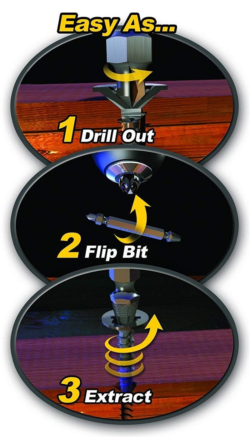 EBOFAB Screw Extractor 4 Piece Set Steel Speed Out Easily Screw Opener Broken Bolt Remover - Image 4