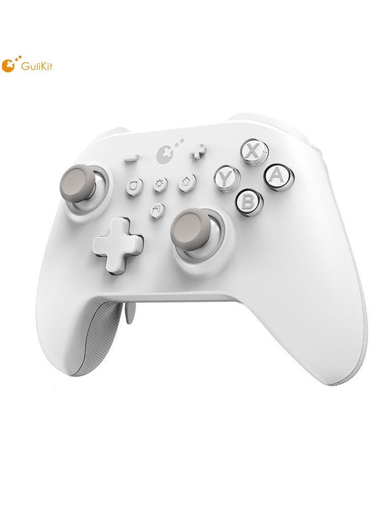 Gulikit - KK3 Max Bluetooth Controller, [No Drift Stick] Kingkong 3 Max Wireless Controller for Switch/Switch OLED, Hall Effect Joystick/Triggers, Maglev/Rotor/HD Vibration, Hyperlink Adapter White - Image 1