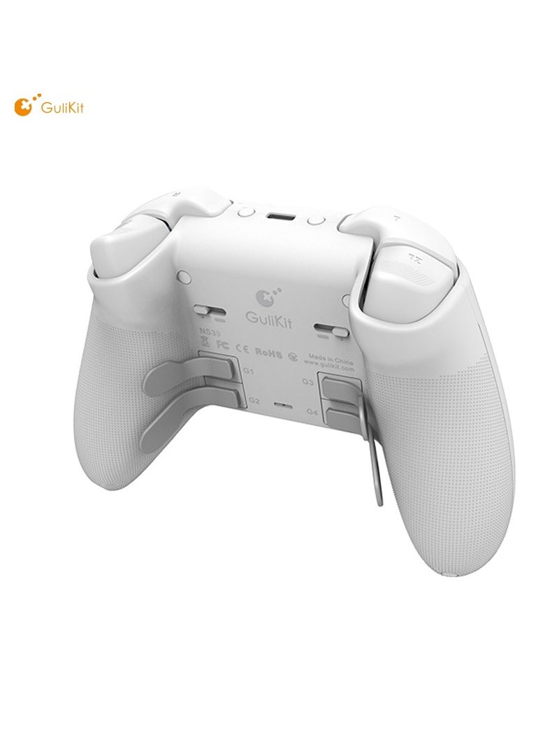 Gulikit - KK3 Max Bluetooth Controller, [No Drift Stick] Kingkong 3 Max Wireless Controller for Switch/Switch OLED, Hall Effect Joystick/Triggers, Maglev/Rotor/HD Vibration, Hyperlink Adapter White - Image 1