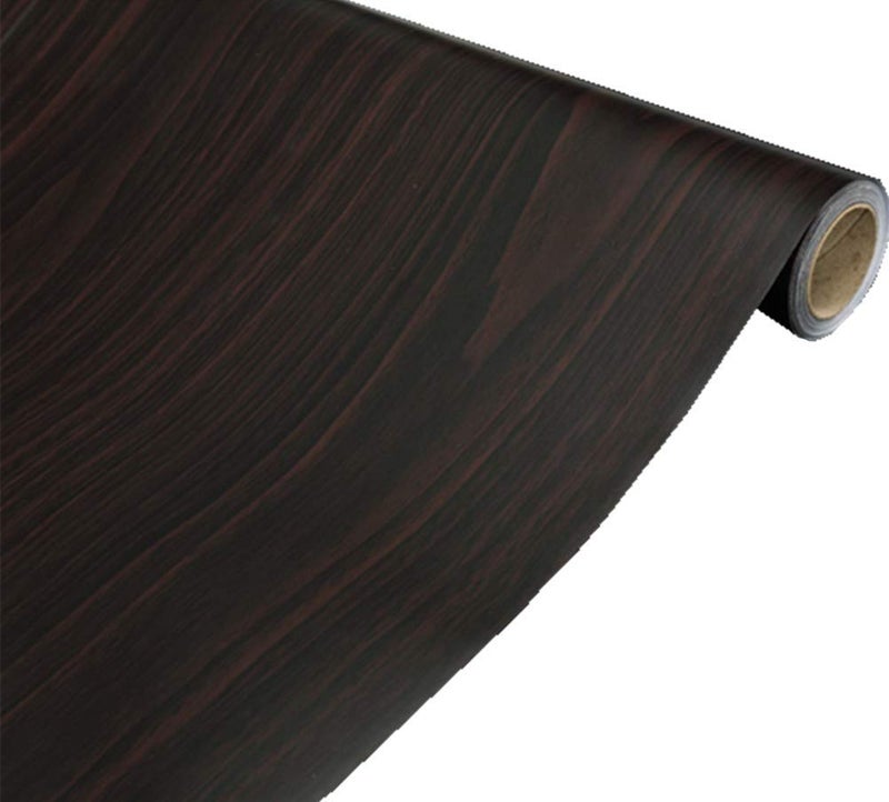 Teemall Black Brown Wood Grain Contact Paper Self Adhesive Shelf Liner Dresser Drawer Cabinet Sticker 156 by 79in Black Brown Maple Wood
