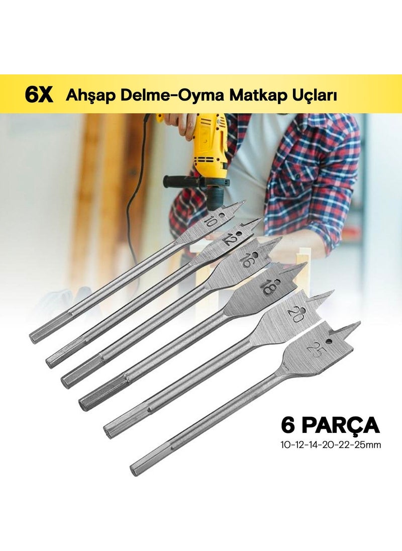 Hesaplı Hırdavat Affordable Hardware Leaf Drill Bit Set 6 Piece Wooden Wood Carving Butterfly Set  - Image 1