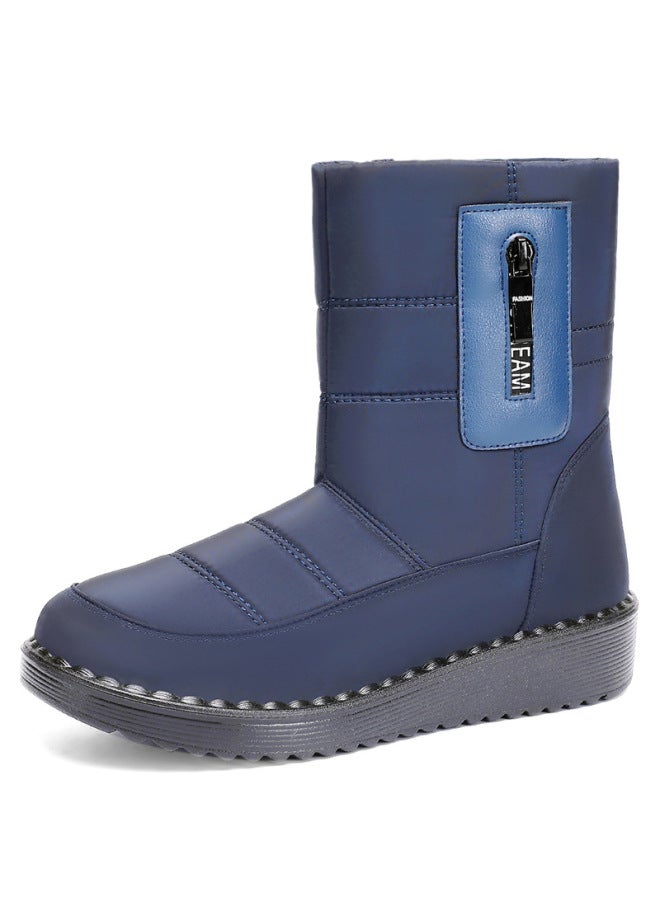 Cotton Shoes Winter Polyurethane Fleece-lined Thickened Boots Outdoor Warm Sports Snow Boots Long Tube Cotton Boots