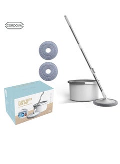 Cordova Spin Mop for Professional Floor Cleaning with Aluminium Handle and Washable Microfiber Pads  - Image 2