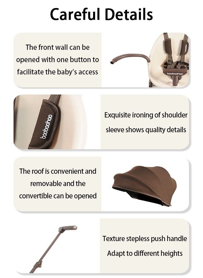 baobaohao - V7 Lightweight and Compact Baby Stroller with One Hand Easy Fold, Adjustable Handles and Soft Ride Wheels - Image 1