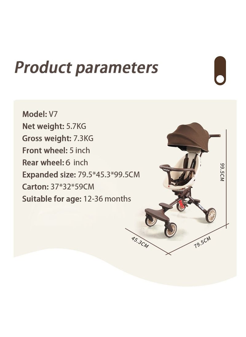 baobaohao - V7 Lightweight and Compact Baby Stroller with One Hand Easy Fold, Adjustable Handles and Soft Ride Wheels - Image 1