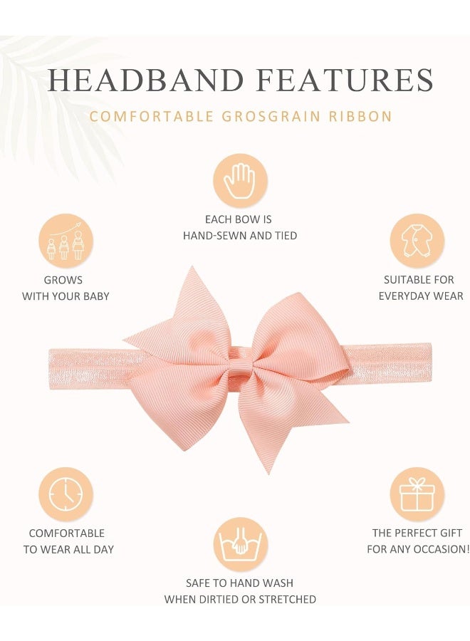 jollybows jollybows 40pcs Baby Girls Hair Bows Headbands Grosgrain Ribbon Hair Band Accessories for Infants Newborn Toddler (4In)  - Image 2