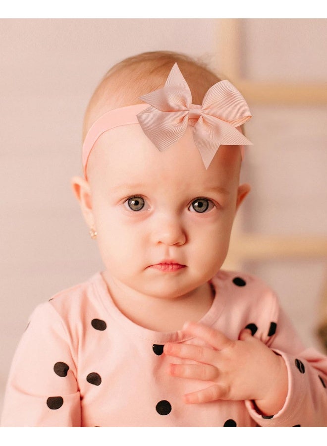 jollybows jollybows 40pcs Baby Girls Hair Bows Headbands Grosgrain Ribbon Hair Band Accessories for Infants Newborn Toddler (4In)  - Image 5
