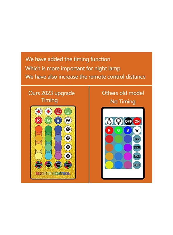 The Bros مصباح القمر 7.9 بوصة 16 لون LED، إضاءة NSL مصباح ليلي مطبوع بتقنية 3D مع قاعدة وتحكم عن بعد/لمس وقابل للشحن عبر USB، مصباح القمر الليلي للأطفال وصديقة/زوجة/عشيقة هدايا عيد الميلاد - Image 3