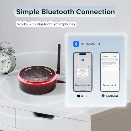 Generturbo Cell Phone Ringer Amplifier & Flasher 164ft Bluetooth Range, 116dB External Ringer for Cell Phone with Big Buttons for Call Answer, Bluetooth Phone Ringer for Seniors & Hearing Impaired, iOS/Android - Image 3