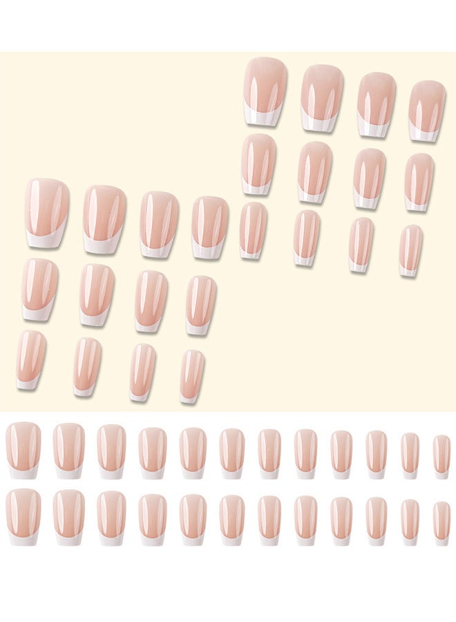 Depend French Tip Press On Nails, Package Soft Gel French Fake Nails Short, Salon-Quality Press On Nails, Seamless Glue-On Nails For Woman Nail Art Manicure - Image 5