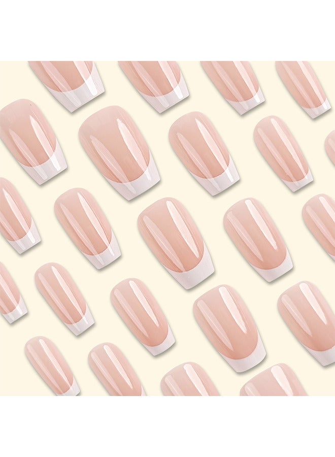 Depend French Tip Press On Nails, Package Soft Gel French Fake Nails Short, Salon-Quality Press On Nails, Seamless Glue-On Nails For Woman Nail Art Manicure - Image 4