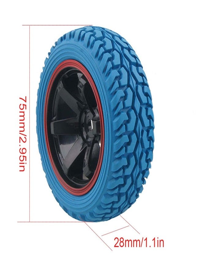 LAFEINA 1:10 Rally Car 75mm Rubber Tires and Wheel Rims for 1/10 Scale HSP 94123 HPI Kyosho Tamiya RC On Road Car(Blue) - Image 4