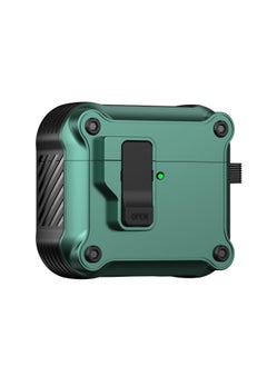 Suitable For AirPods 4 For Apple Bluetooth Headset Protective Cover With Switch Lock Pop-Up Cover Pro2 Anti-Fall Headphone Case-Color:Dark Green-Applicable Models:Airpods 4