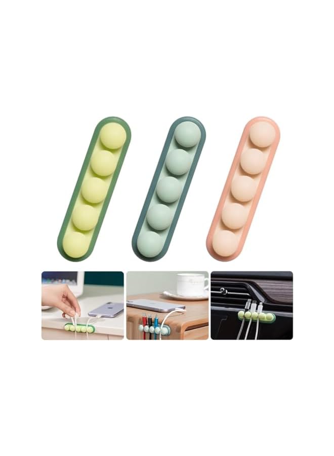 promass 3 Pack Pea Cable Clips, USB Cable Organizer, Charging Cord Holder, Wire Management for Car Office Desk Workbench Bedroom Bedside Nightstand - Image 2