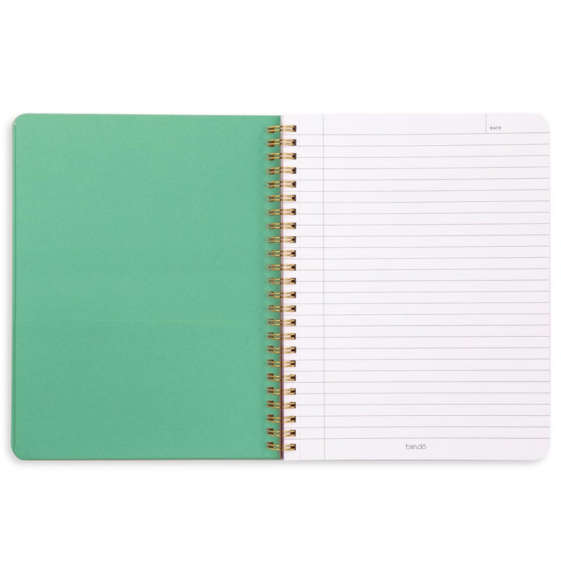 ban.do Rough Draft Mini Spiral Notebook with Saying, 8.5" x 6.75" with Pockets and 160 Lined Pages, Strawberry Fields - Image 4