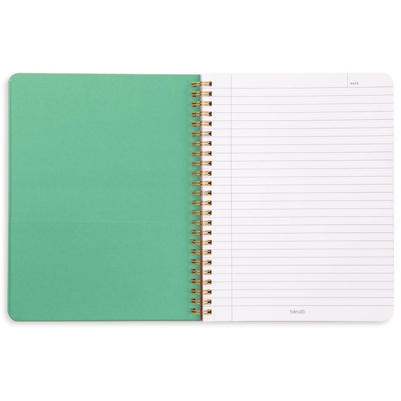 ban.do Rough Draft Mini Spiral Notebook with Saying, 8.5" x 6.75" with Pockets and 160 Lined Pages, Strawberry Fields - Image 2