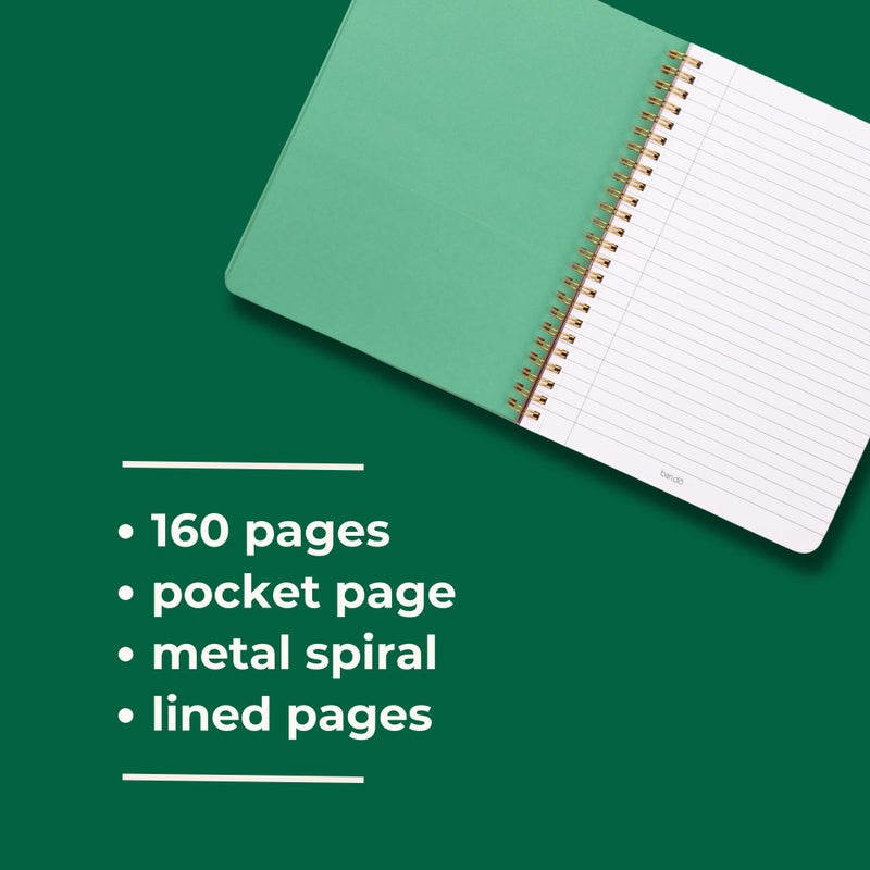 ban.do Rough Draft Mini Spiral Notebook with Saying, 8.5" x 6.75" with Pockets and 160 Lined Pages, Strawberry Fields - Image 3