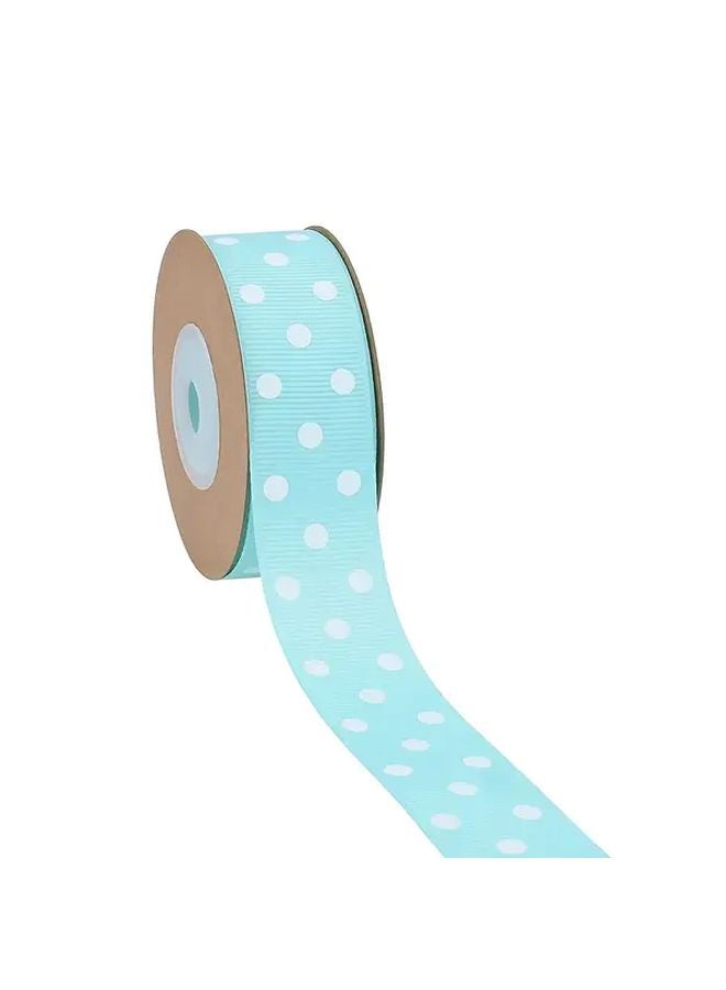 Sky Blue Polka Dot Printed Ribbon 10 Yards Roll For DIY Hair Accessories Party Decor - Image 5