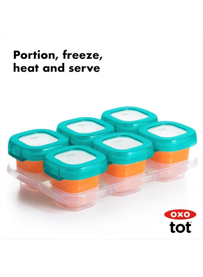 OXO TOT BABY BLOCKS FREEZER STORAGE CONTAINERS (2 OZ.)-TEAL - Image 3